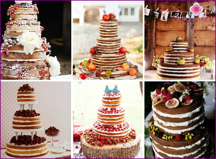 Wedding Rustic Cake with Berries