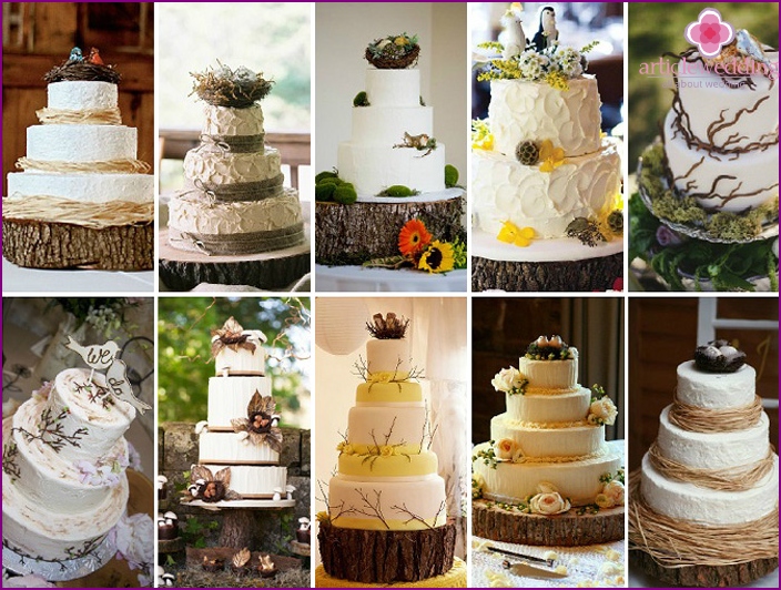 Rustic Wedding Cake Nests