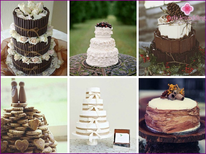 Rustic style wedding cake