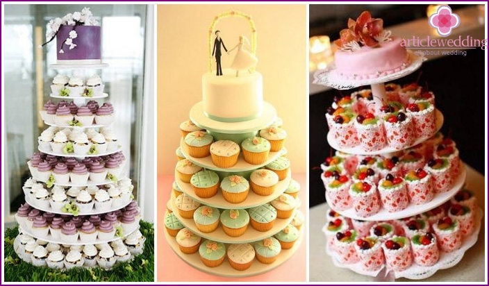 Portioned wedding cupcake