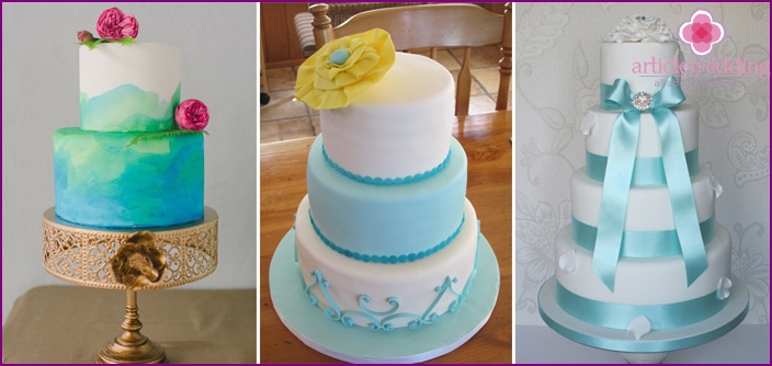 Blue and white cakes