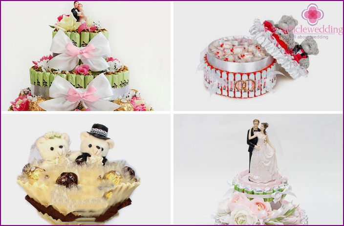 Desserts with honeymoon figures
