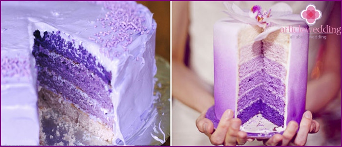 Purple gradient filling dessert for wedding