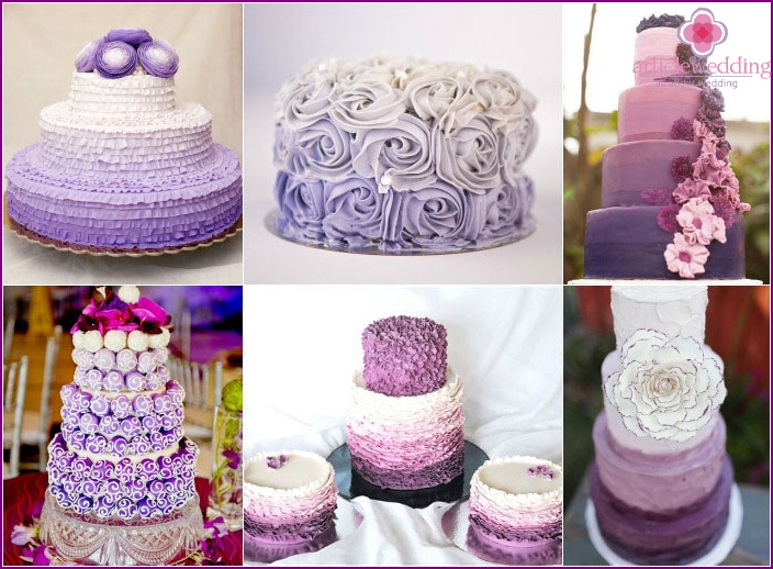 White and purple ombre cake for a wedding