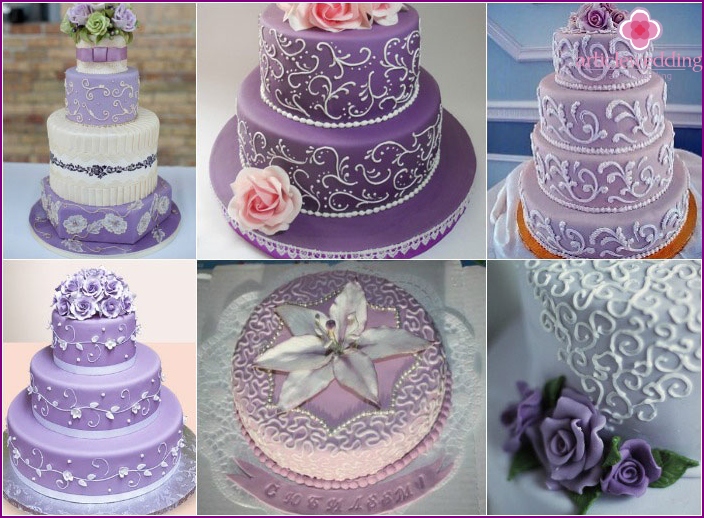 Ornement ajouré pour un dessert violet pour un mariage