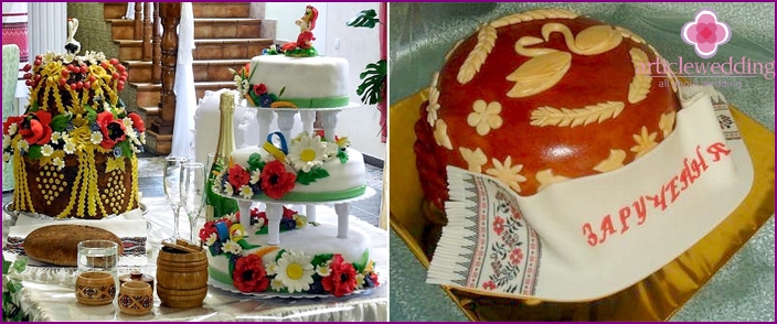 Ukrainian wedding loaf with mastic