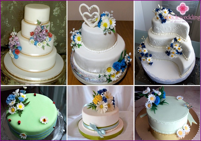 Ukrainian-style cake with wildflowers