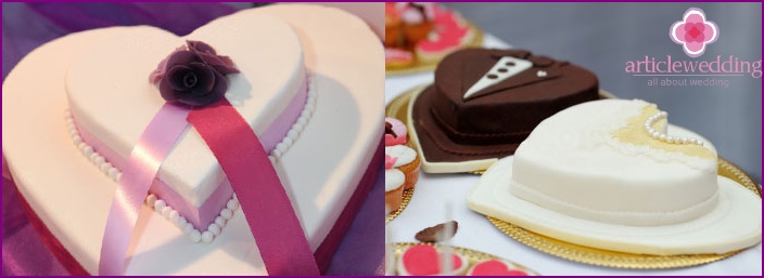 Kuchen mit zwei Herzen