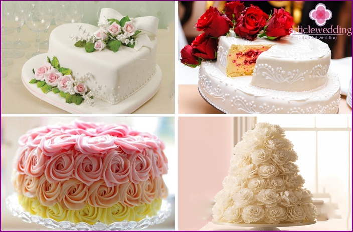 Wedding cakes with roses