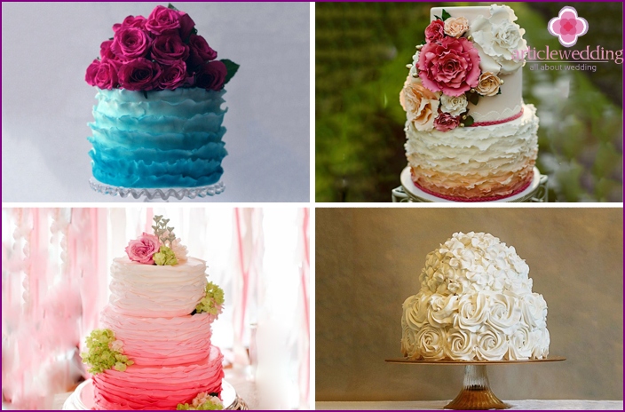 Bolos de casamento de creme de Ombre