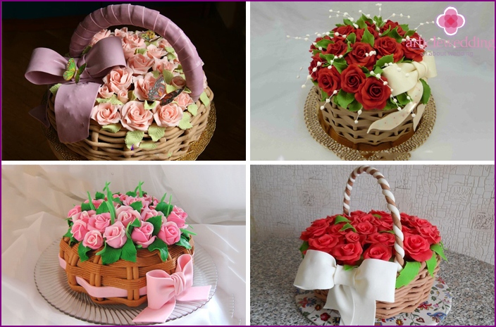 Gâteaux paniers roses