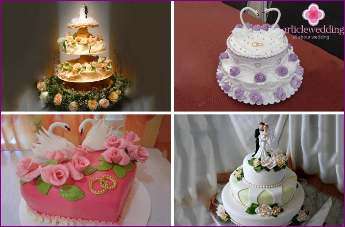 Cakes with figures and flowers