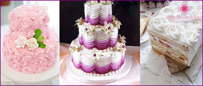 Cake for newlyweds without mastic