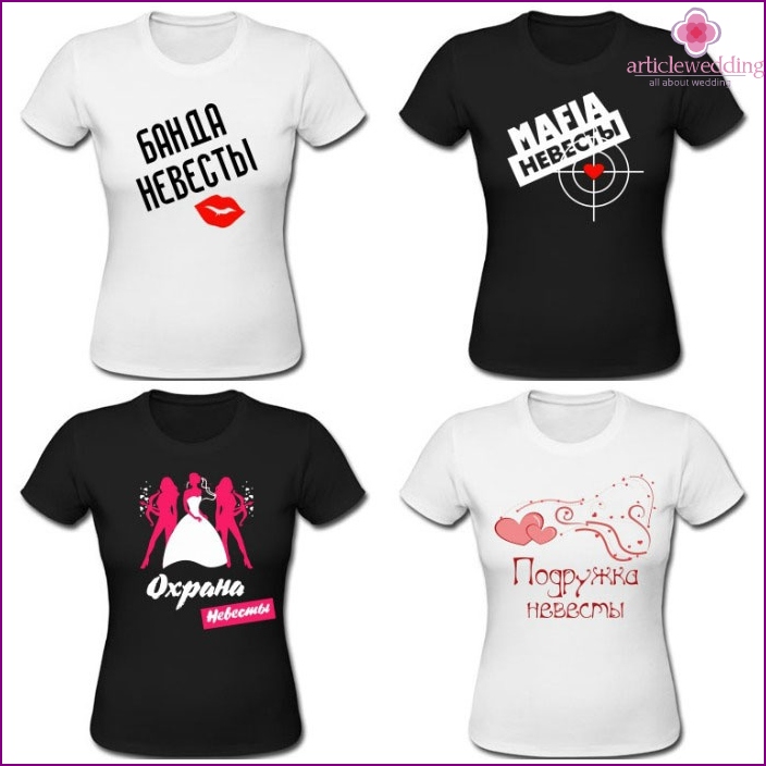 T-shirts for girlfriends on a bachelorette party