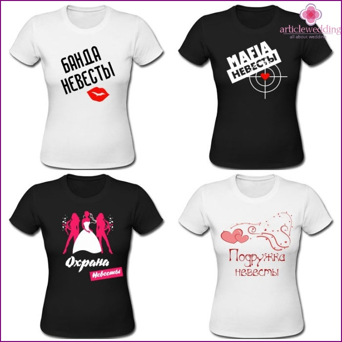 Camisetas para novias en una despedida de soltera