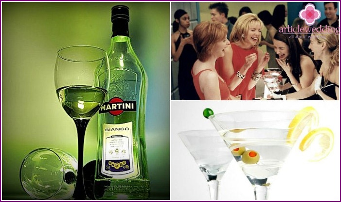 Martini - bebida de festa de galinha ao estilo Tiffany