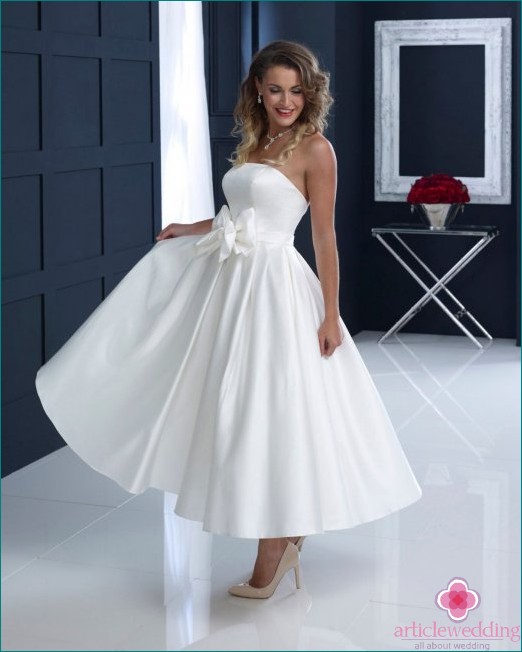 Satin Midi Wedding Dress