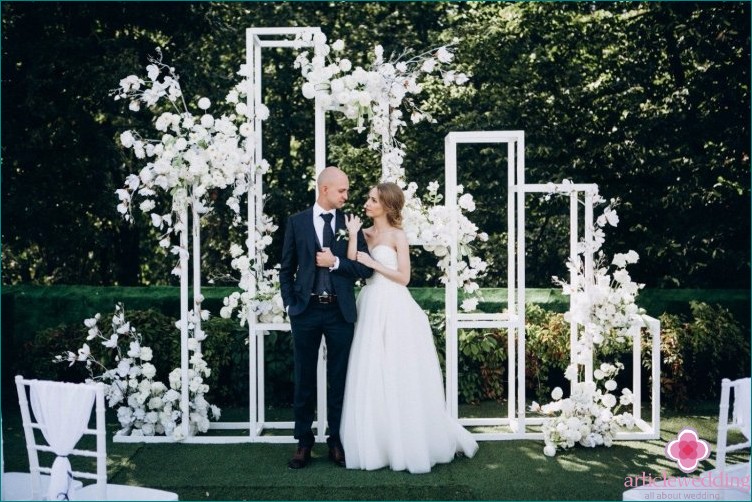 Mariage de style géométrique