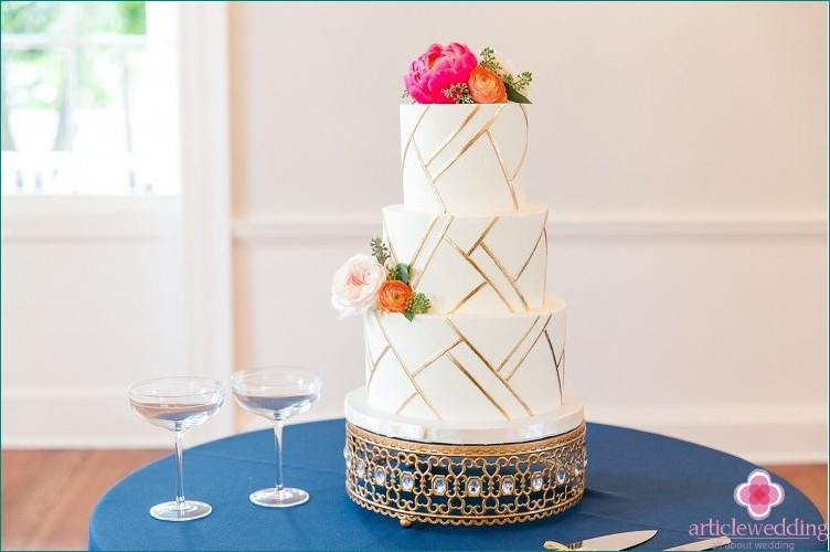 Bolo de casamento de geometria