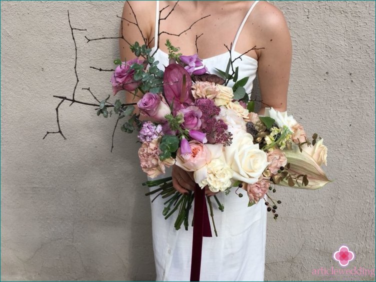 The original design of the bride’s bouquet